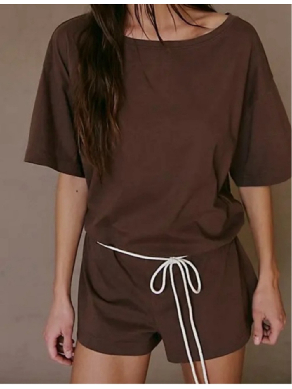 Free People Free-est Brown & White Drawstring Romper XS Bundle NWOT - Picture 3 of 10
